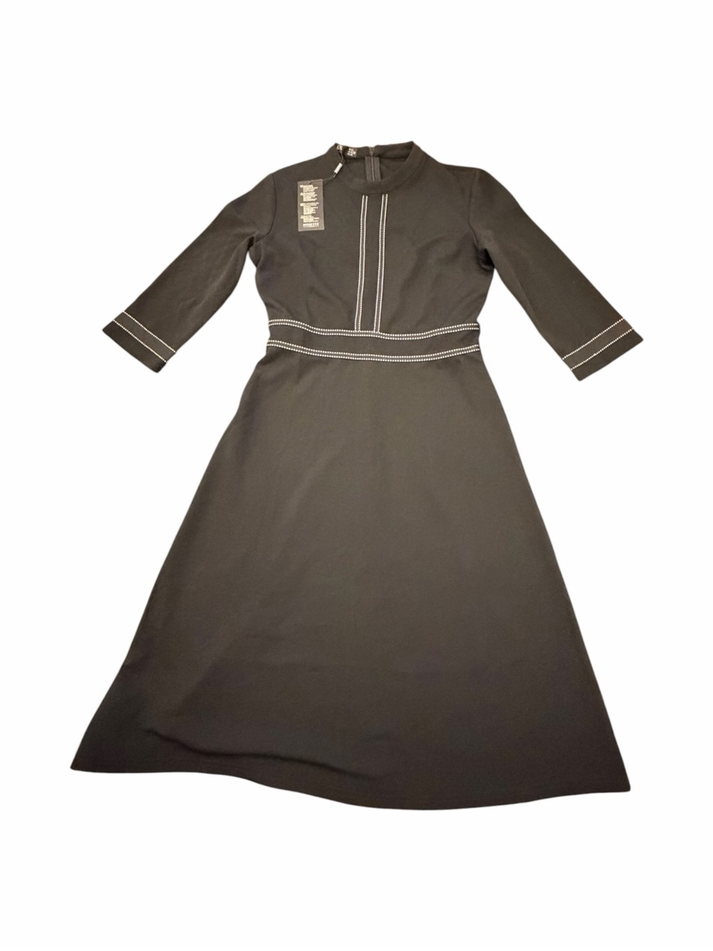 Homeyee Dress Women's Black Dressy Stretch Office Church 3/4 Sleeve MED New